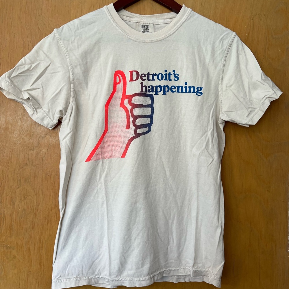 Comfort Colors White Tee with Red and Blue Graphic